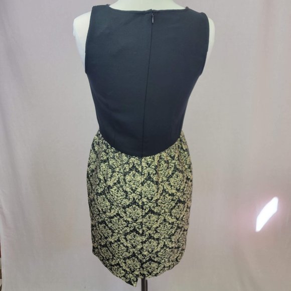 Ann Taylor LOFT gold and black sheath dress NWT size 2 - Picture 4 of 9